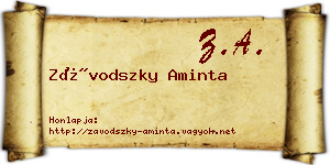 Závodszky Aminta névjegykártya